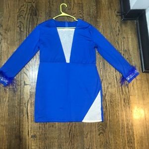 Short blue plus size dress💙